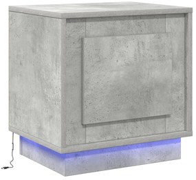 Criado-mudo  com Luzes LED Cinza Betão 44x34,5x45 cm