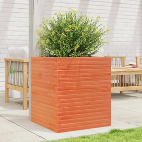 Vaso/floreira de jardim 60x60x68,5 cm pinho maciço castanho mel