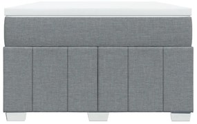 Cama boxspring com colchão 120x190 cm tecido cinzento-claro