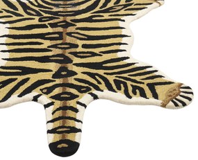 Tapete para crianças em lã creme e preta impressão de tigre 100 x 160 cm SHERE Beliani