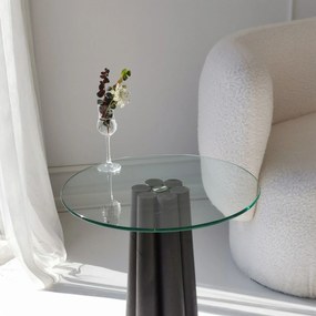 Mesa de Centro Thales – Transparente Preto – 50x50x50 cm