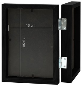 Moldura com duas dobras 2x(13x18 cm) preto