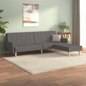 vidaXL Sofá-cama de 2 lugares com apoio de pés tecido cinzento-claro