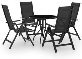 vidaXL 5 pcs conjunto de bistrĂ´ preto e antracite