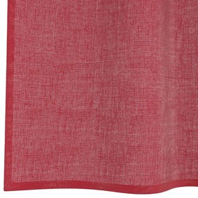 Cortinas de voile com bolsos para varão 2 pcs vermelho tinto