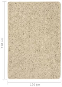 Tapete shaggy 120x170 cm antiderrapante cor creme