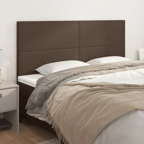vidaXL Cabeceira de cama 4 pcs couro artificial 80x5x78/88 cm castanho