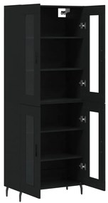Armário alto 69,5x34x180 cm derivados de madeira preto