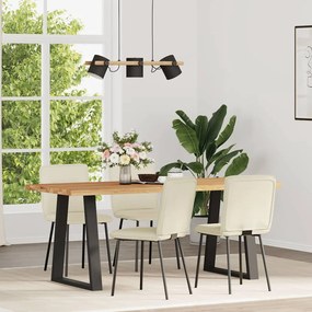 Cadeiras de jantar 4 pcs veludo cor creme