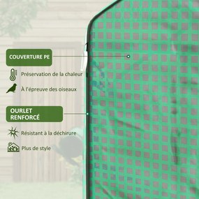 Lona de substituição para estufa de jardim (NÃO INCLUIDA) 140 x 213 x 190 cm com janela e porta anti-UV para o jardim Verde
