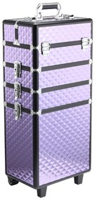 Estojo de maquiagem profissional com alça e rodas Trolley de diferentes níveis Estojo de maquiagem 33.5x23x76 / 95.5 cm