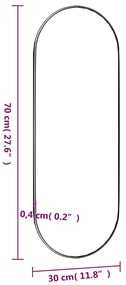 Espelho de parede oval 30x70 cm vidro