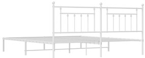 Estrutura de cama com cabeceira 200x200 cm metal branco