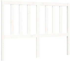 Estrutura de cama de casal c/ cabeceira madeira maciça branco