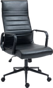Cadeira de Escritório Columbus Couro Genuíno Preto