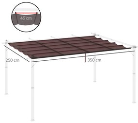 Outsunny Cobertura para Pérgola 3,5x2,5 m Teto de Substituição Retráti