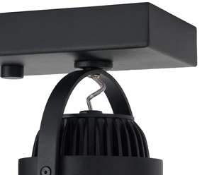 Foco de superfície moderno preto com LED regulável de 2 luzes - Apollo