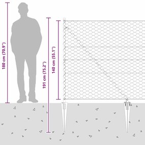 Cerca Hexagonal vidaXL Cinza 1,4x50 m Aço