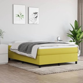 vidaXL Estrutura de cama sem colchão 140x200 cm tecido verde