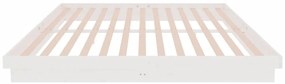 Estrutura de cama 200x200 cm madeira maciça branco