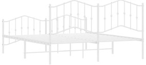 Estrutura de cama com cabeceira e pés 183x213 cm metal branco