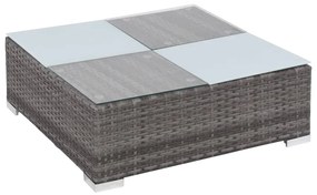 Conjunto de lounge de jardim com 8 peças e almofadas, vime sintético,