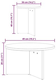 Conjunto de Mesas de Café 2 pcs Castanho-mel 49 x 49 x 28 cm