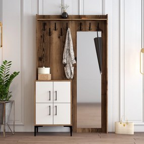 Hall Stand Berlin BC – Nogueira e Branco – 120x200x35 cm