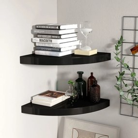 vidaXL Prateleiras de canto suspensas 2 pcs 35x35x3,8cm MDF preto