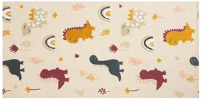 Tapete em algodão multicolor com impressão de dinossauros 80 x 150 cm TIOP Beliani