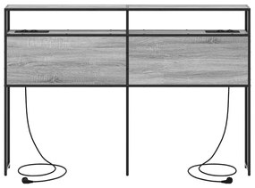 Cabeceira de armazenamento com cabeceira Cinza sonoma 160 cm