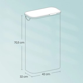 Cesto para roupa suja 90 L 42 x 32 x 70,5 cm branco creme