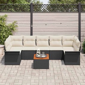 Conjunto de Sofá de Jardim de 8 Peças com Almofadas em Rattan Sintétic