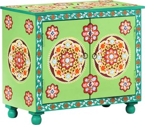 vidaXL Aparador pintado à mão 70x35x60 cm mangueira maciça multicor