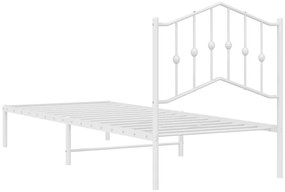 Estrutura de cama com cabeceira 90x190 cm metal branco