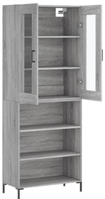 Armário alto 69,5x34x180 cm derivados de madeira sonoma cinza