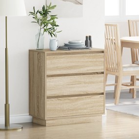 Cômoda com LED vidaXL Carvalho Sonoma 71x34,5x75 cm Madeira Engenharia