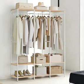 Guarda-roupa aberto 40 x 141 x 180 cm bege + branco