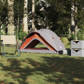 vidaXL Tenda de campismo p/ 1 pessoa impermeável cinzento e laranja