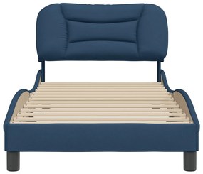 Estrutura de cama sem colchão 90x190 cm tecido azul