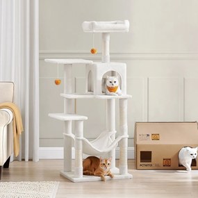 Arranhador para gatos 55 x 45 x 143 cm branco