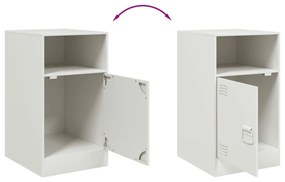 Mesas de cabeceira 2 pcs 34,5x39x62 cm aço branco