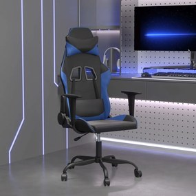 Cadeira de gaming couro artificial preto e azul