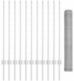 Conjunto de Cerca de Jardim Conjunto de 2 Aço galvanizado