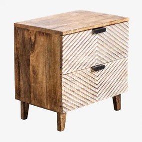 Pack De 2 Mesas De Cabeceira Retangulares 50x35 Cm Em Madeira De Manga Balary Madeira De Manga - Sklum