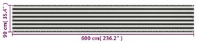 Tela varanda HDPE 90x600 cm antracite e branco