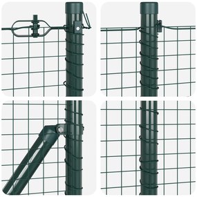 Cerca de Arame Welded com 13 Postes Verde 0.8x100m Aço