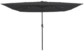 Parasol Quadrado para Jardim com Luzes LED 295x245 cm Antracite