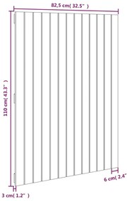 Cabeceira de parede 82,5x3x110 cm pinho maciço castanho-mel