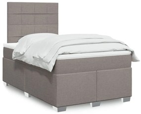 Cama boxspring c/ colchão 120x190cm tecido castanho-acinzentado